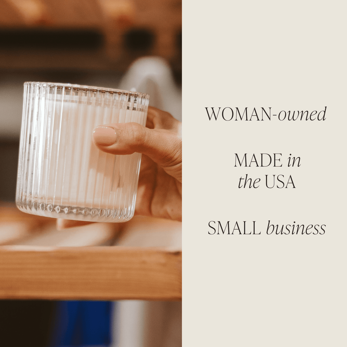 Christmas Fluted Soy Candle - Ribbed Glass Jar - 12 oz