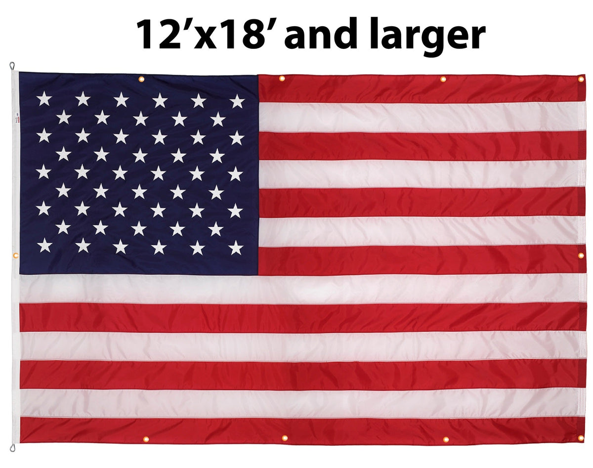 Nylon American Flag with Grommets Along Edges for Wall Hanging