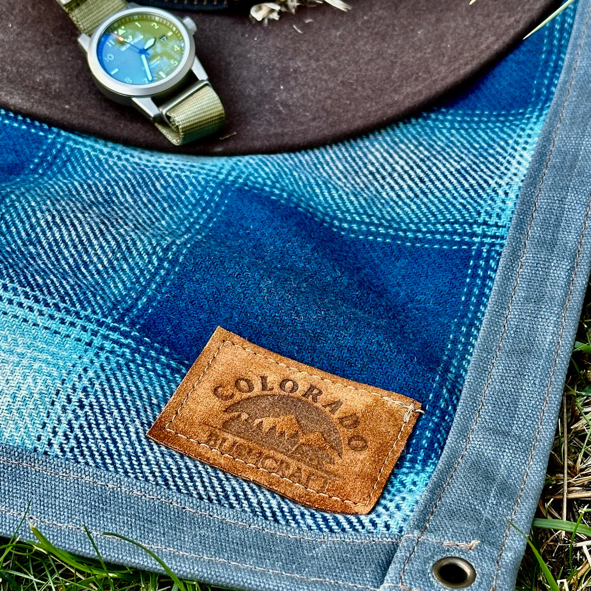 Extra Large Waxed Canvas and 100% Pendleton Wool Lined Bushcraft Ground Cloth