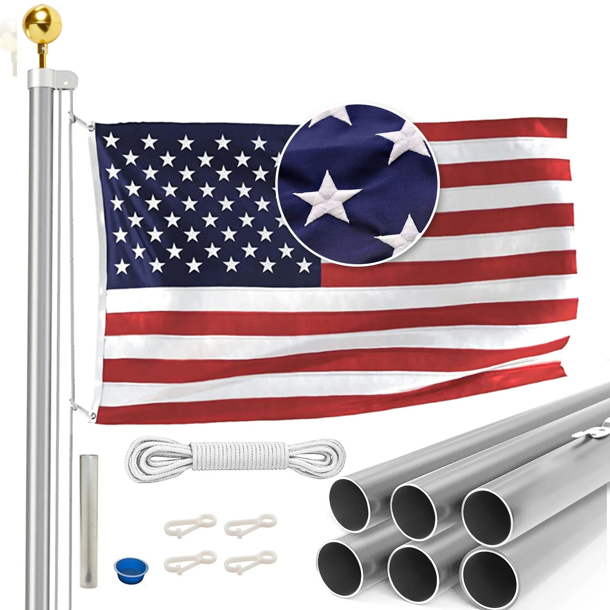 EZ Pole Sectional Flagpole - 5 Year Warranty