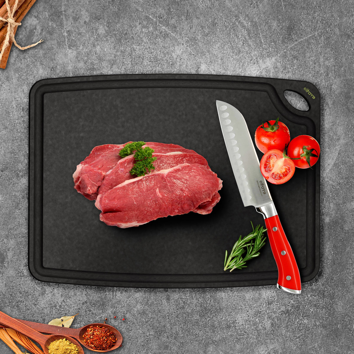Classic Series 10 x 13 x 1/4 Cutting Board - Medium- Black Color