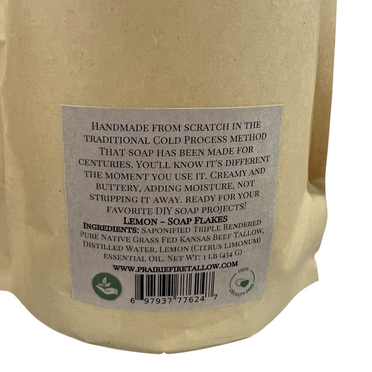 Pure Beef Tallow Soap Flakes - Made in USA - Grass Fed and Finished - Face, Body and Hair - Cleans, Moisturizes, Soothes, and Hydrates. Natural and Organic