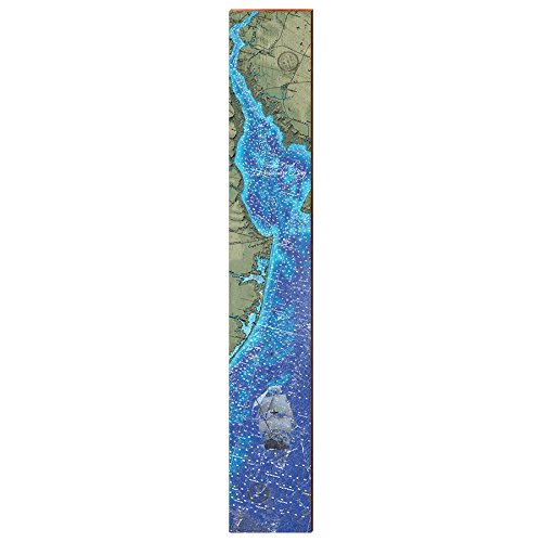 Delaware Bay Map Home Decor Art Print on Real Wood