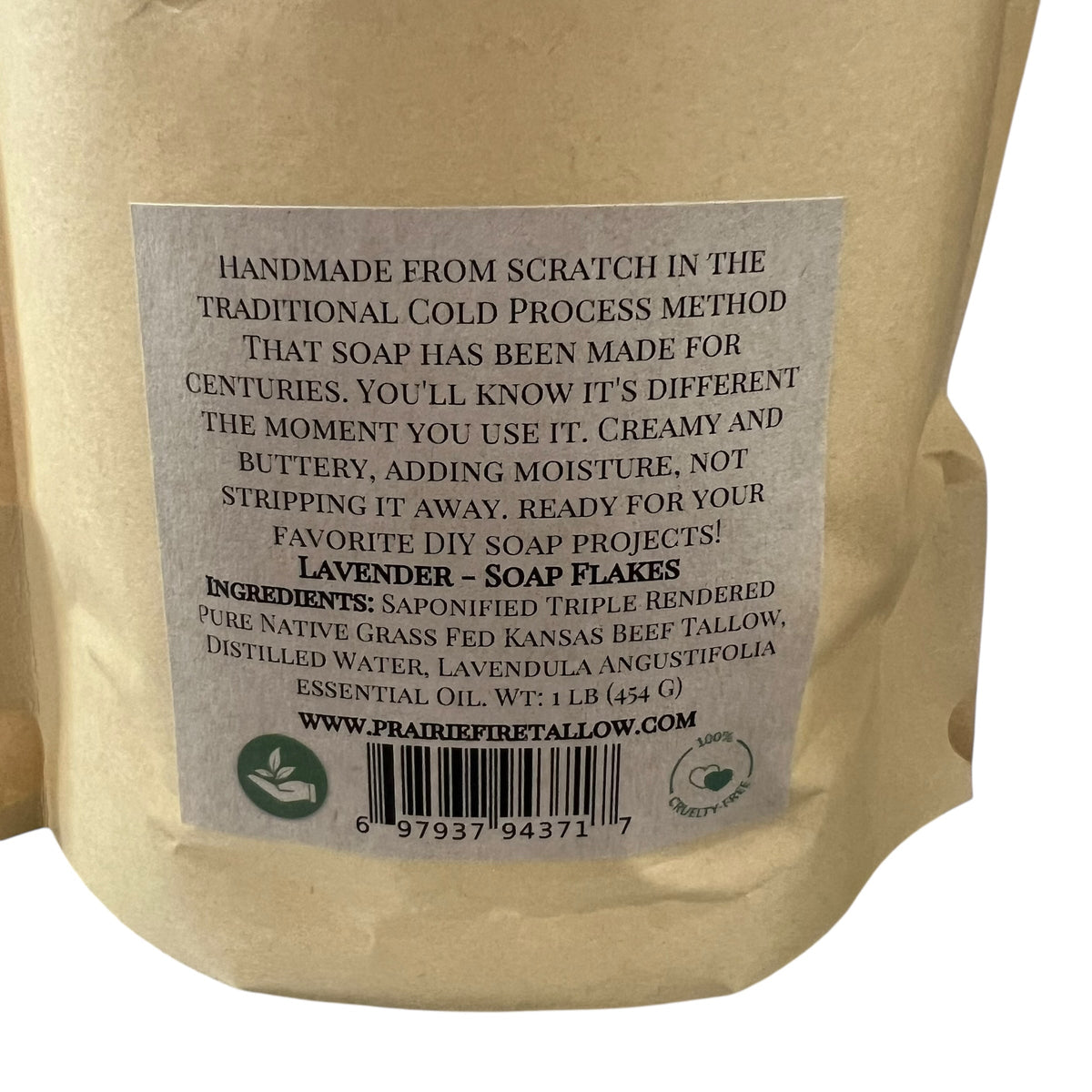 Pure Beef Tallow Soap Flakes - Made in USA - Grass Fed and Finished - Face, Body and Hair - Cleans, Moisturizes, Soothes, and Hydrates. Natural and Organic