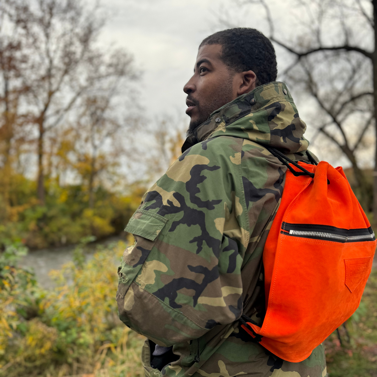Detroit Drawstring Backpack in Leather