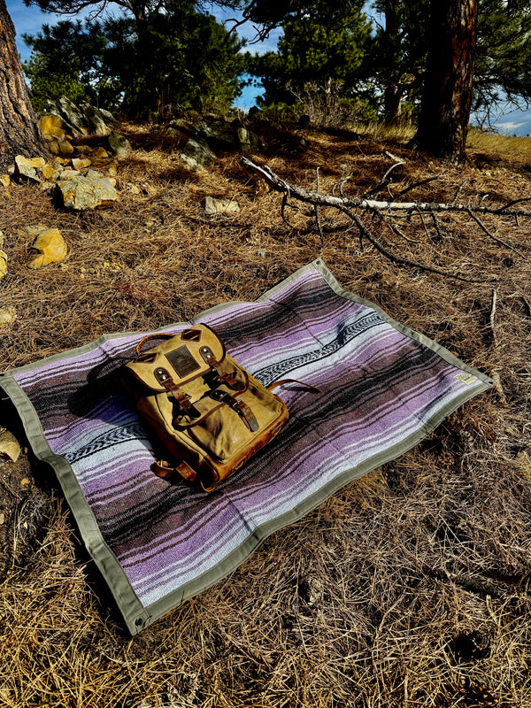 Extra Large Waxed Canvas and Mexican Falsa Lined Bushcraft Ground Cloth