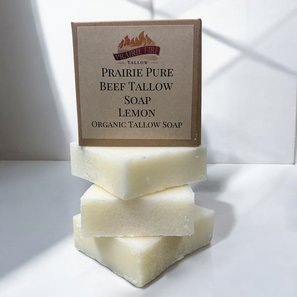 Pure Beef Tallow Soap Bar, (3 Pack) Made in USA -  Grass Fed and Finished - Face, Body and Hair - Cleans, Moisturizes, Soothes, and Hydrates. Natural and Organic