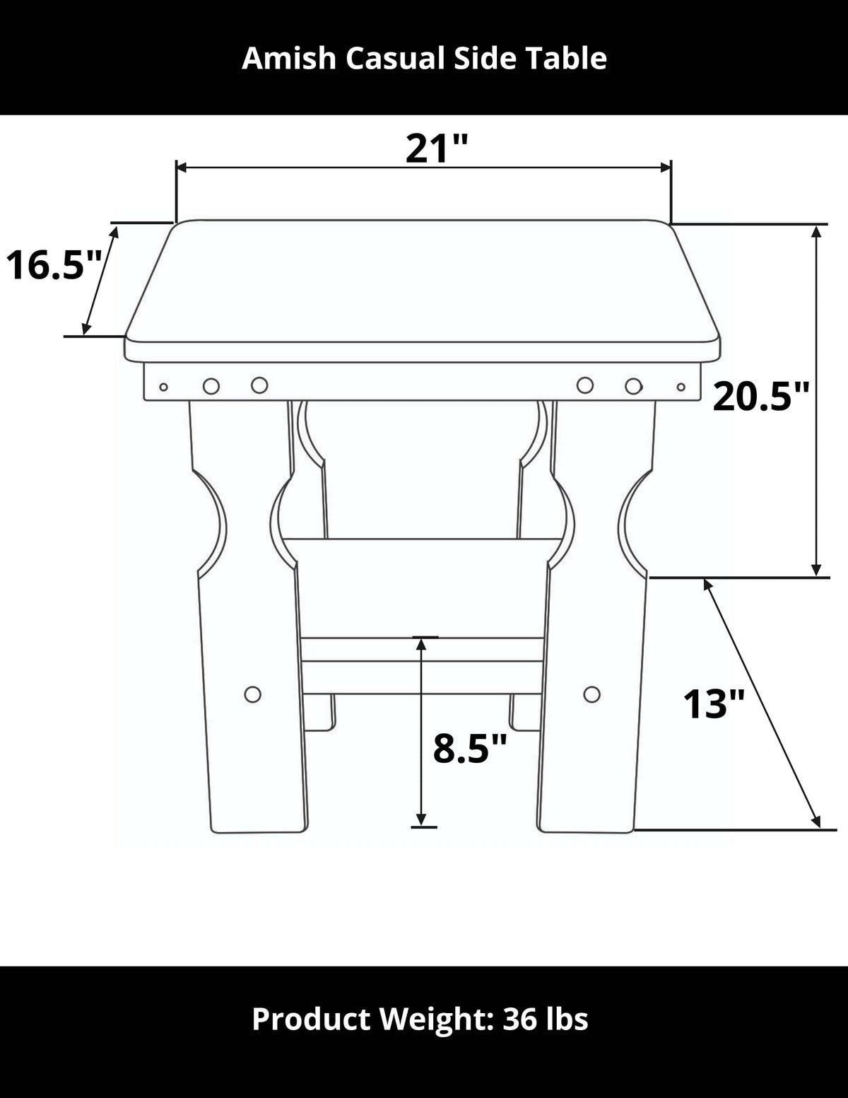 Amish Casual Heavy Duty Treated End Table