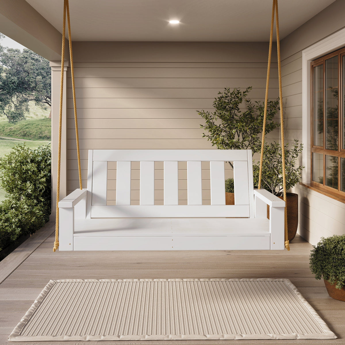 Porchgate Amish Heavy Duty 700 Lb 4-Foot Ardmore Porch Swing - Pure White