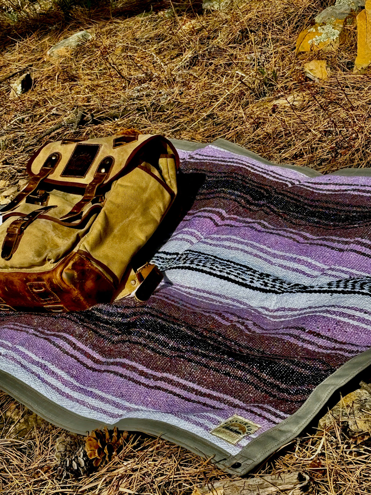 Extra Large Waxed Canvas and Mexican Falsa Lined Bushcraft Ground Cloth