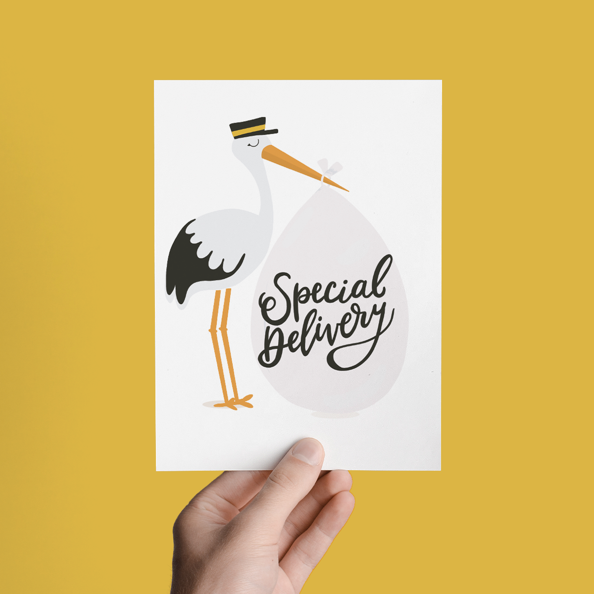 Special Delivery Stork Baby Newborn Congrats Greeting Card