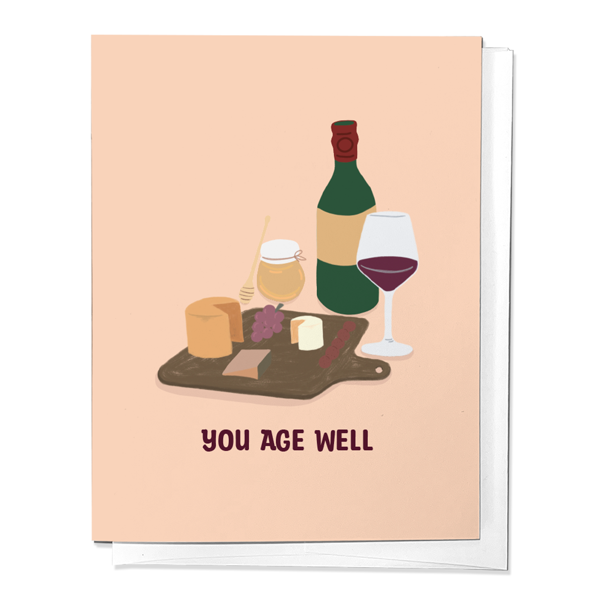 You Age Well Wine Cheese Charcuterie Birthday Greeting Card