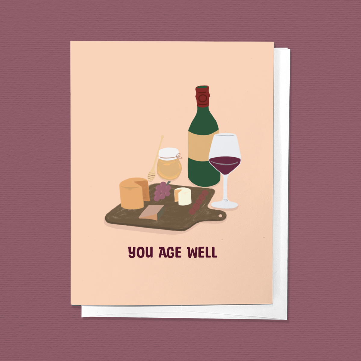 You Age Well Wine Cheese Charcuterie Birthday Greeting Card