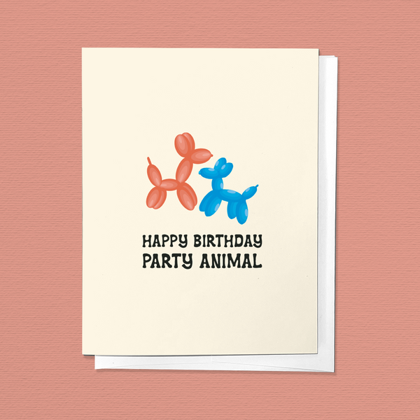Party Animal | Balloon Animal Cute Childrens Birthday Greeting Card