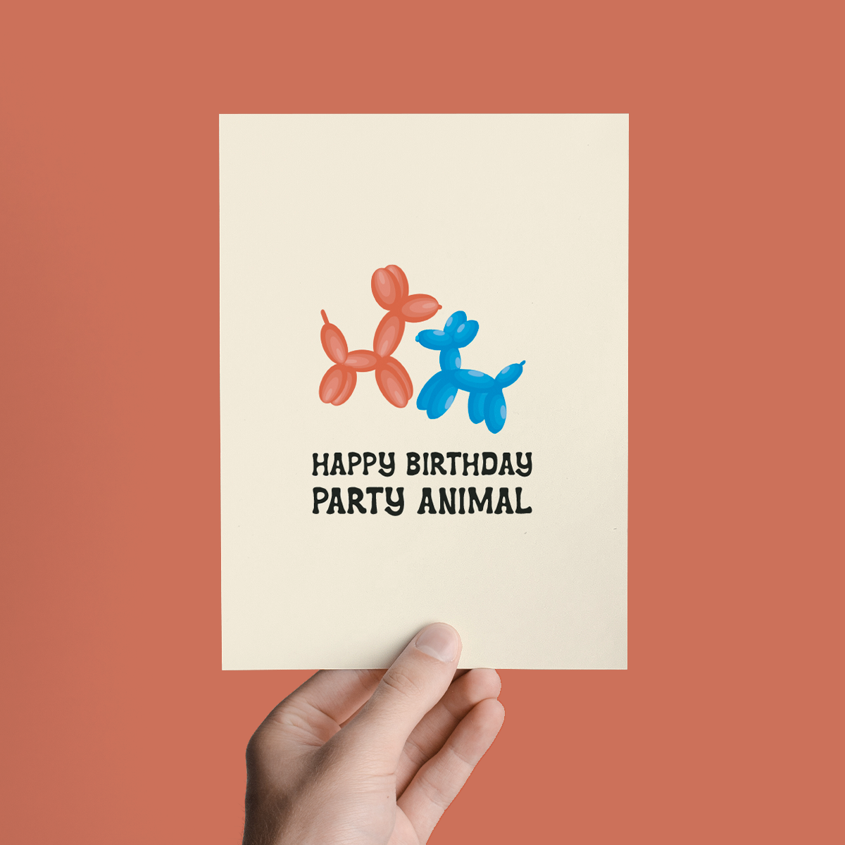 Party Animal | Balloon Animal Cute Childrens Birthday Greeting Card