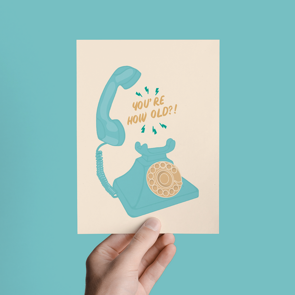 Rotary Phone Birthday Greeting Card