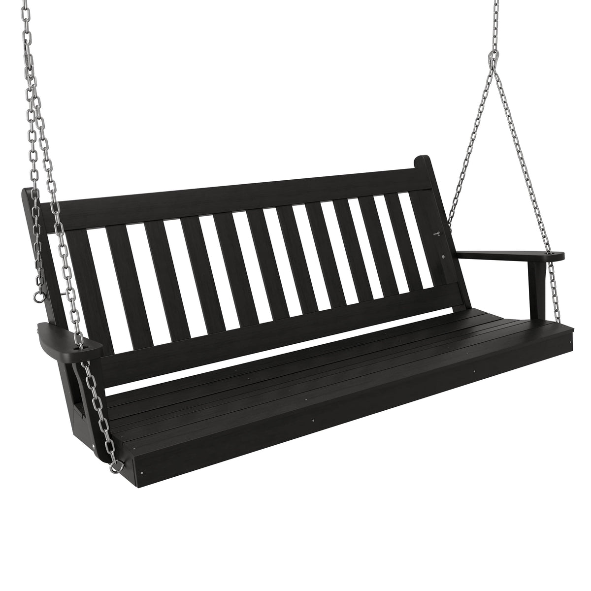 Keystone Amish Co. 5 Foot Franklin Poly Composite Porch Swing, Black