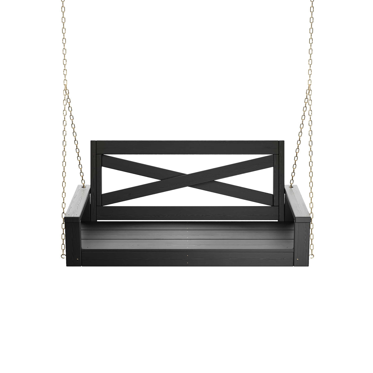 Porchgate Amish Heavy Duty 700 Lb 5-Foot Boardwalk Porch Swing - Tricorn Black