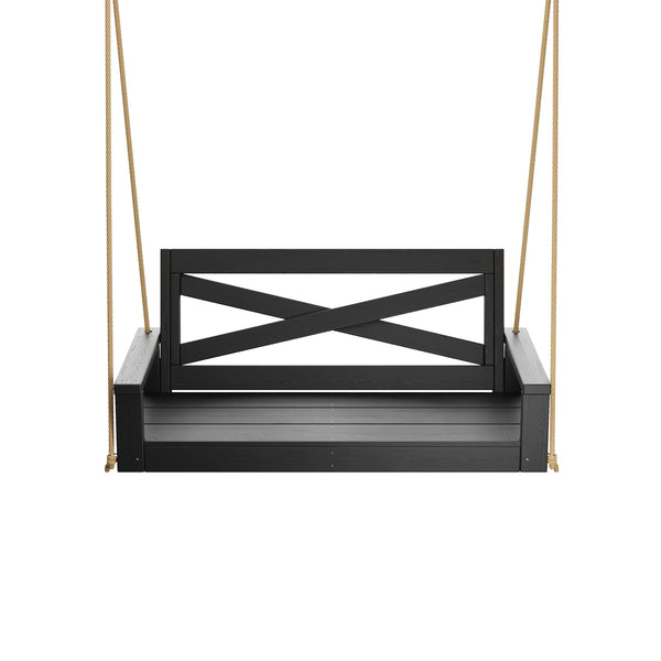 Porchgate Amish Heavy Duty 700 Lb 5-Foot Boardwalk Porch Swing - Tricorn Black