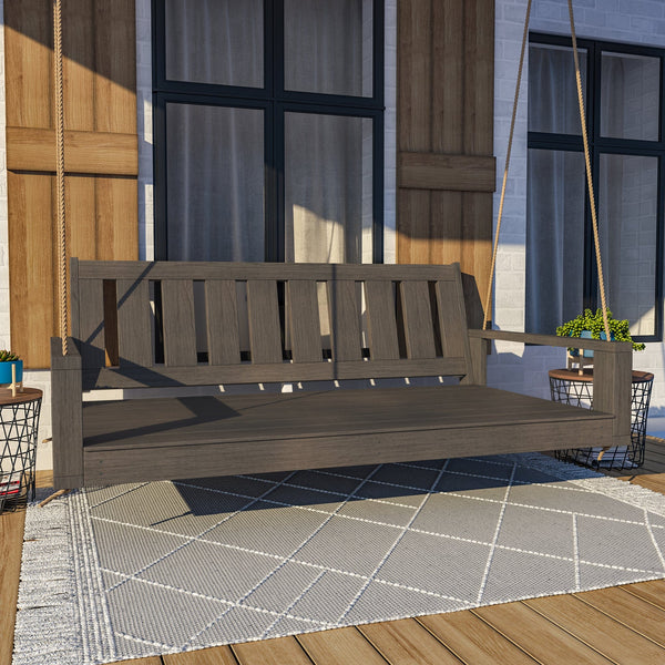 Amish Casual 5 Foot Uptown Porch Swing Bed in Dark Walnut Stain