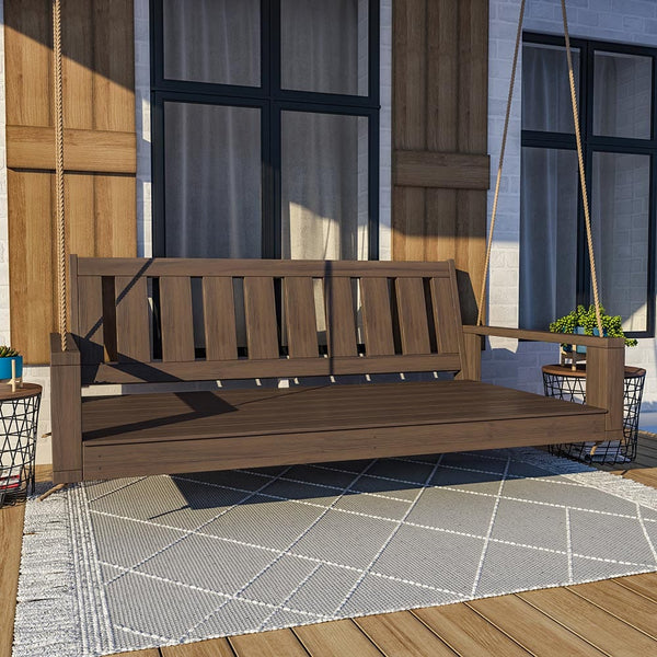 Amish Casual 4 Foot Uptown Porch Swing Bed in Oak Stain
