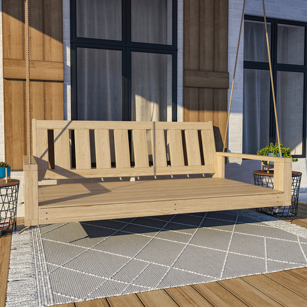 Amish Casual 6 Foot Uptown Porch Swing Bed in Unfinished