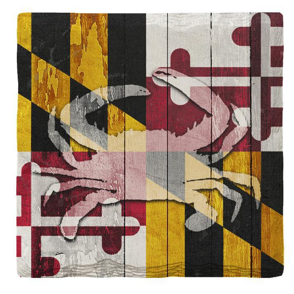 Maryland Crab State Flag Coasters | Drink Coaster Set of 4 | Absorbent Ridged Ceramic with Cork Backing