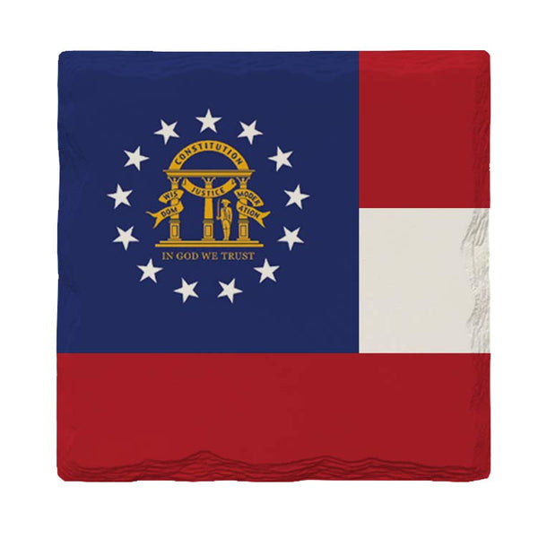 Georgia State Flag |Drink Coaster Set