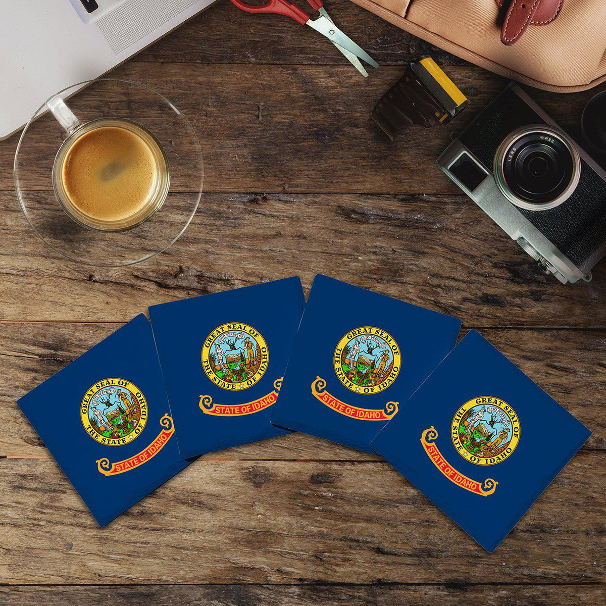 Idaho State Flag |Drink Coaster Set