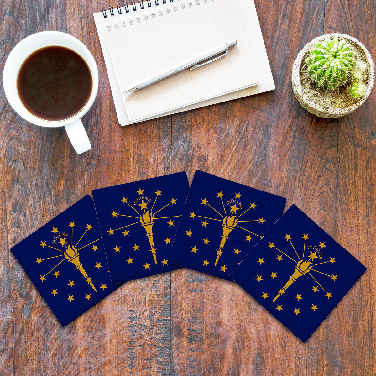 Indiana State Flag |Drink Coaster Set