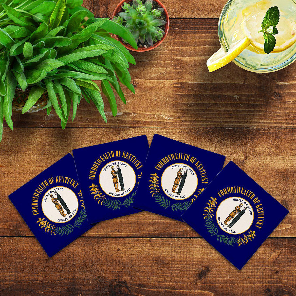 Kentucky State Flag |Drink Coaster Set