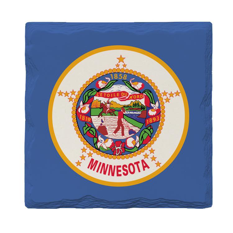 Minnesota State Flag |Drink Coaster Set