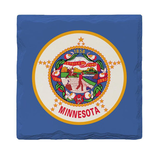 Minnesota State Flag |Drink Coaster Set