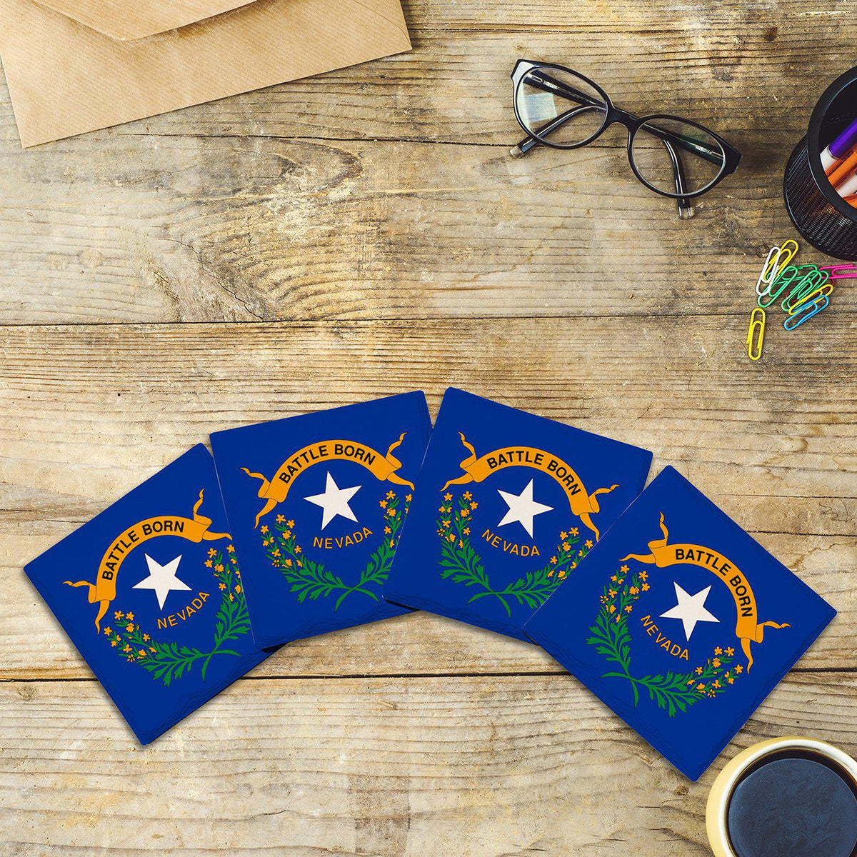 Nevada State Flag |Drink Coaster Set