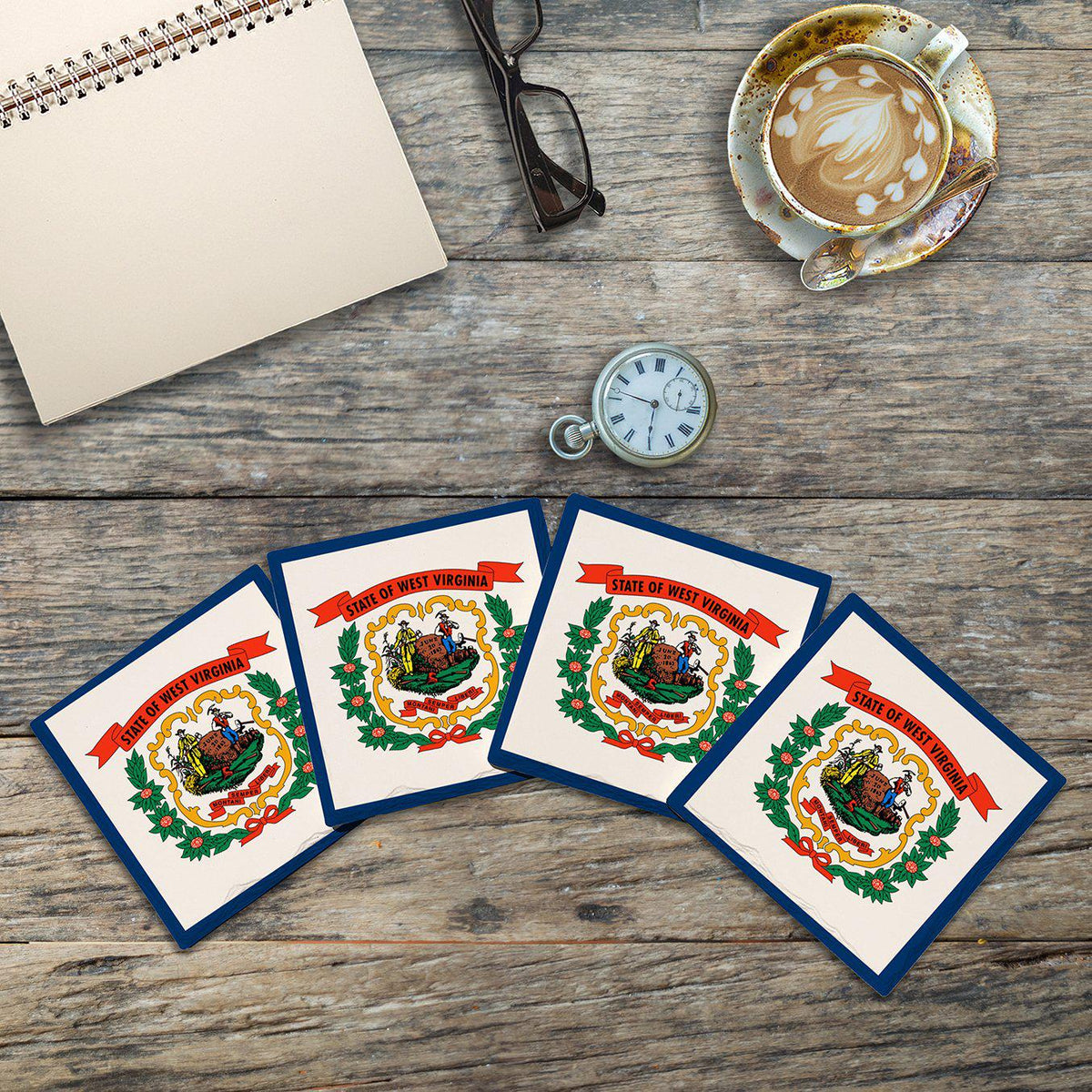 West Virginia State Flag | Drink Coaster Set