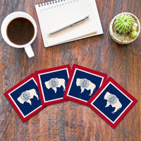Wyoming State Flag | Drink Coaster Set