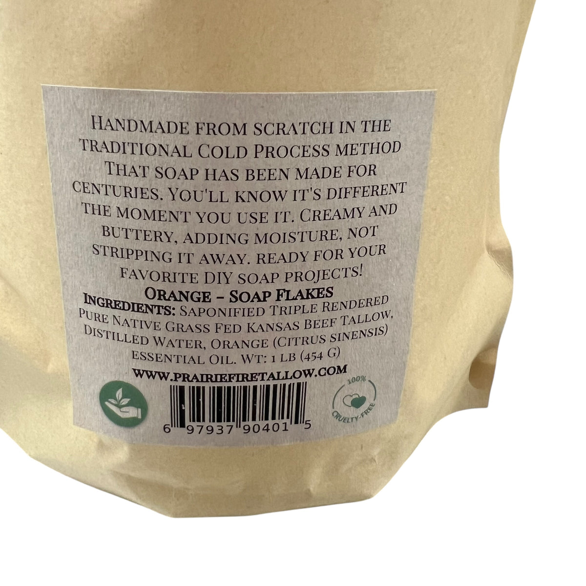 Pure Beef Tallow Soap Flakes - Made in USA - Grass Fed and Finished - Face, Body and Hair - Cleans, Moisturizes, Soothes, and Hydrates. Natural and Organic