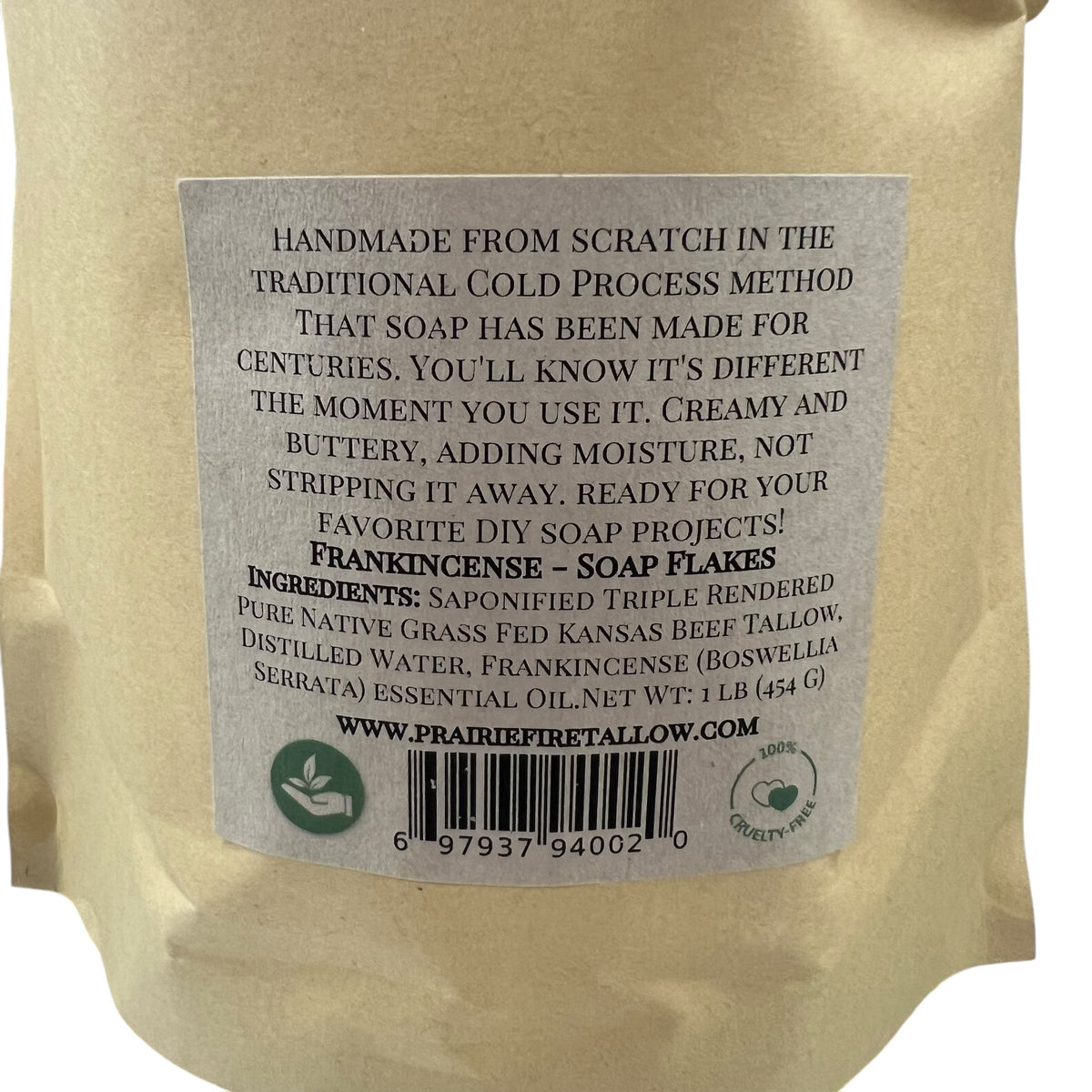 Pure Beef Tallow Soap Flakes - Made in USA - Grass Fed and Finished - Face, Body and Hair - Cleans, Moisturizes, Soothes, and Hydrates. Natural and Organic