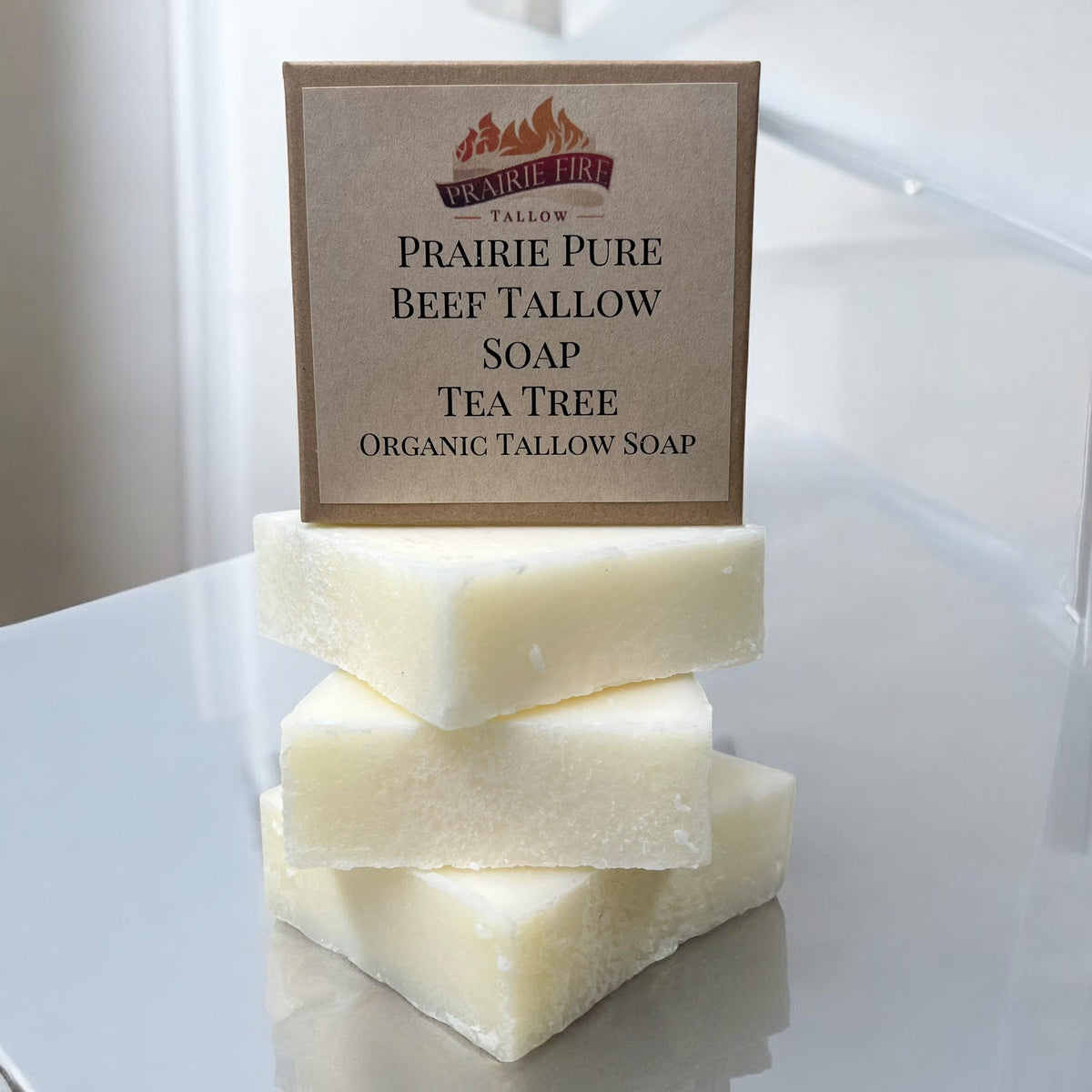 Pure Beef Tallow Soap Bar, (3 Pack) Made in USA -  Grass Fed and Finished - Face, Body and Hair - Cleans, Moisturizes, Soothes, and Hydrates. Natural and Organic