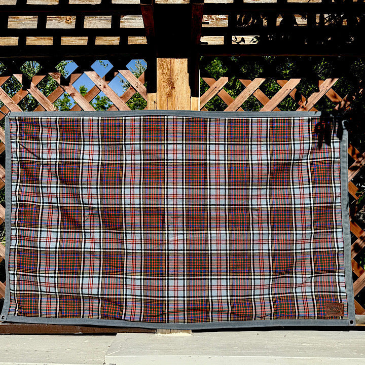 Extra Large Heavyweight Waxed Canvas and Tartan Wool Lined Bushcraft Ground Cloth