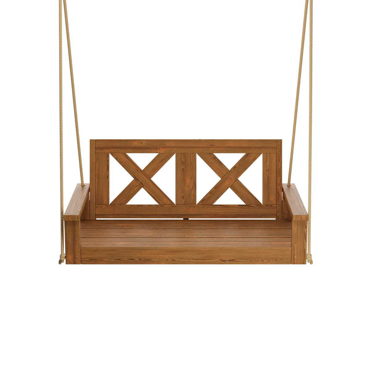 Porchgate Amish Heavy Duty 700 Lb 4-Foot Farmhouse Porch Swing - Oak Stain