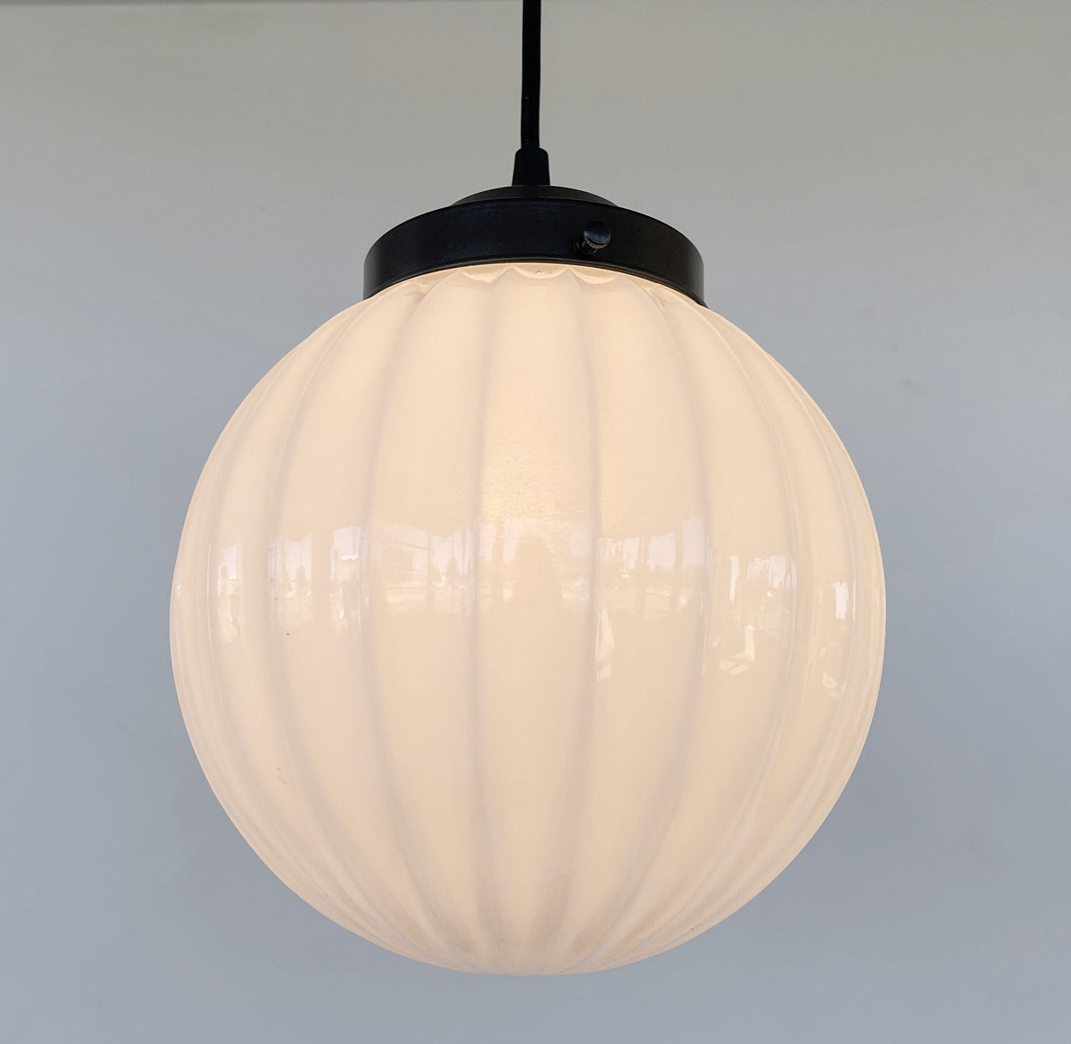 Authentic MID CENTURY 1960's Milk Glass PENDANT Light