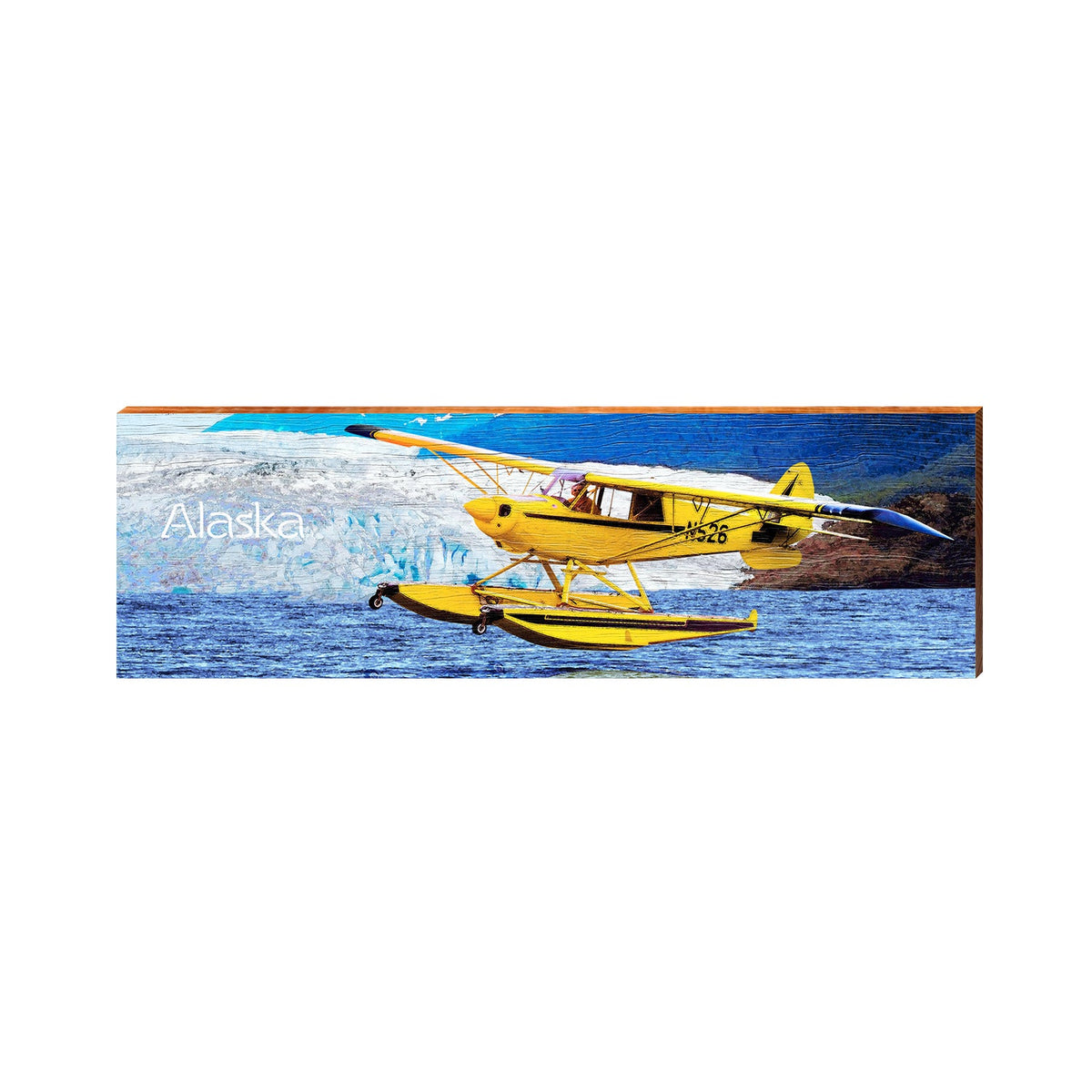 Alaska Airplane | Wall Art Print on Real Wood