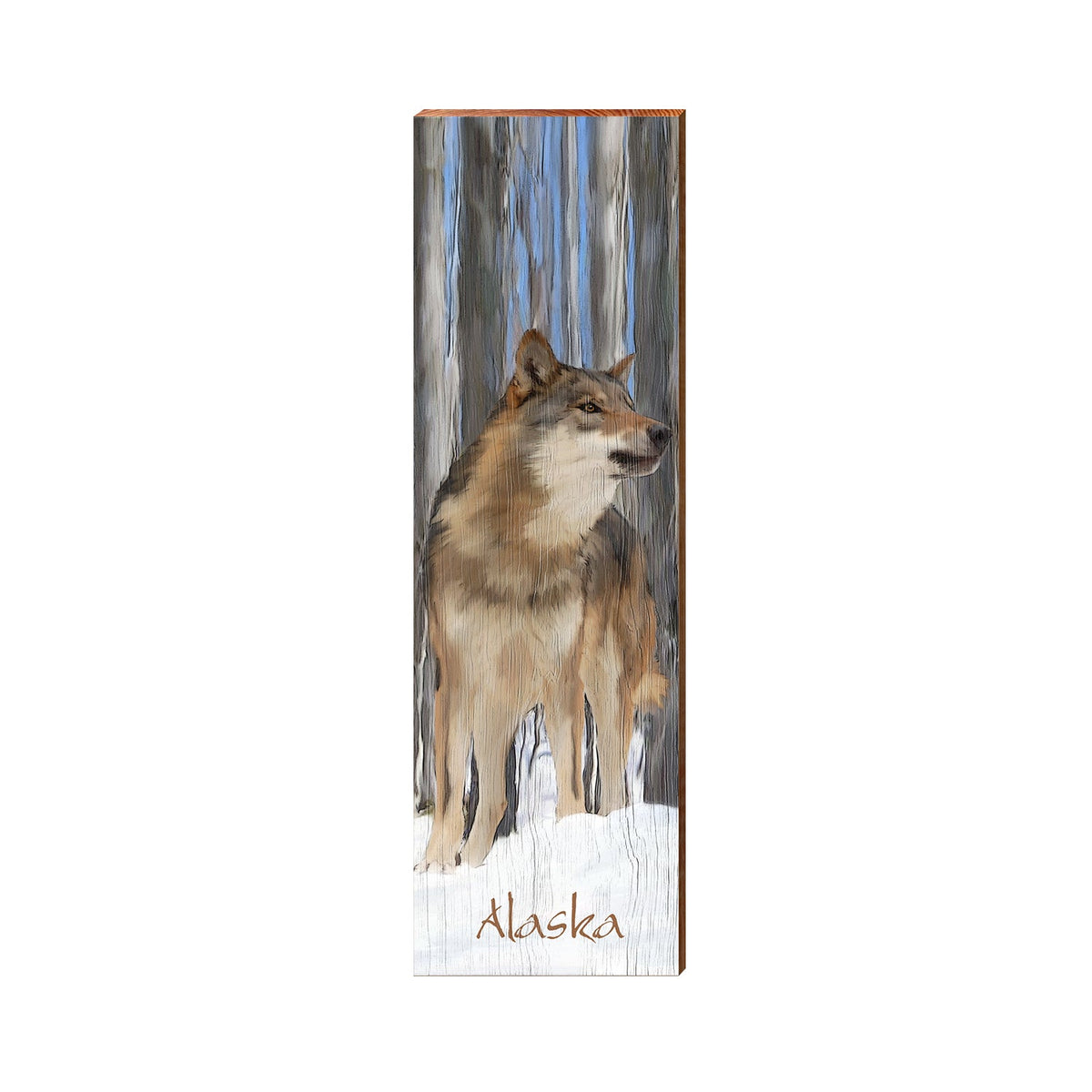 Alaska Wolf | Wall Art Print on Real Wood