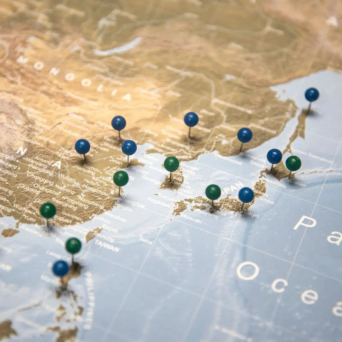Push Pin World Map Pin Board - Natural Earth - Pins Included!