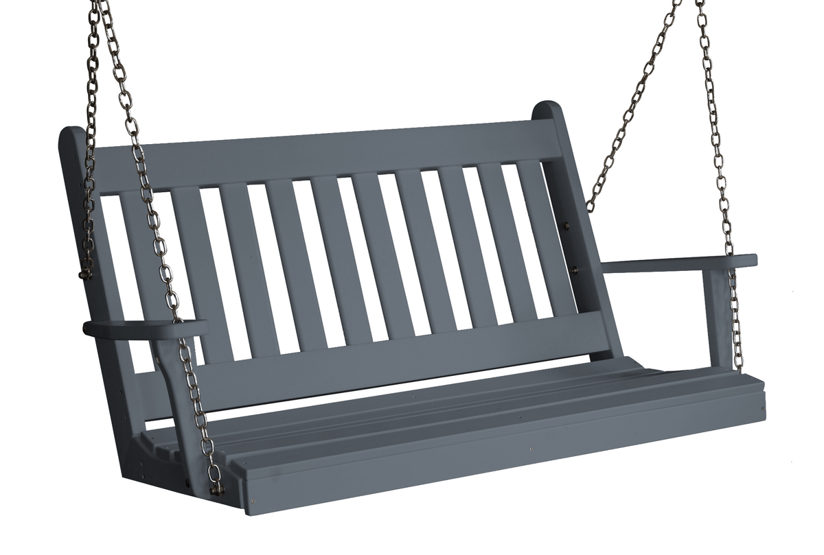 Keystone Amish Co. 5 Foot Franklin Poly Composite Porch Swing, Dark Grey
