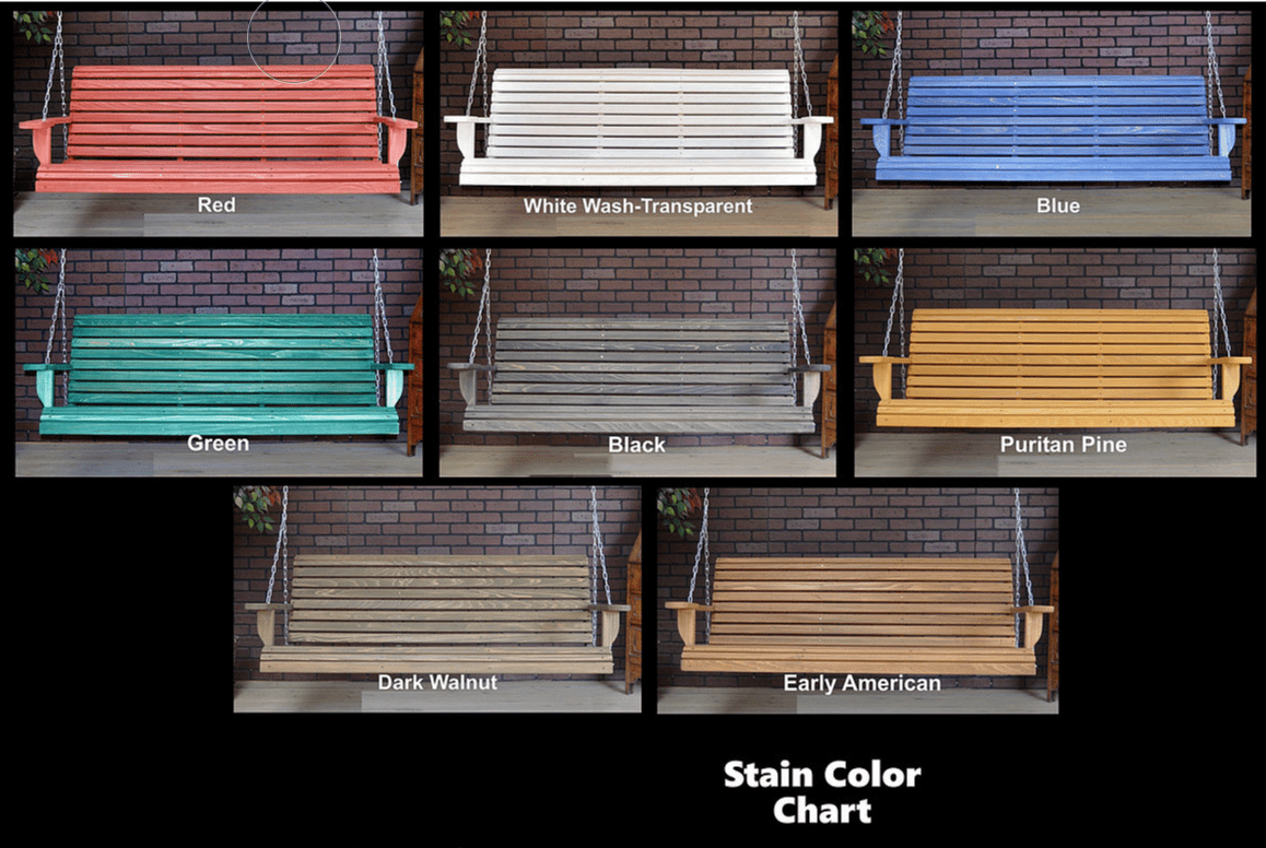 LA Swings Cypress Wood Console Porch Glider