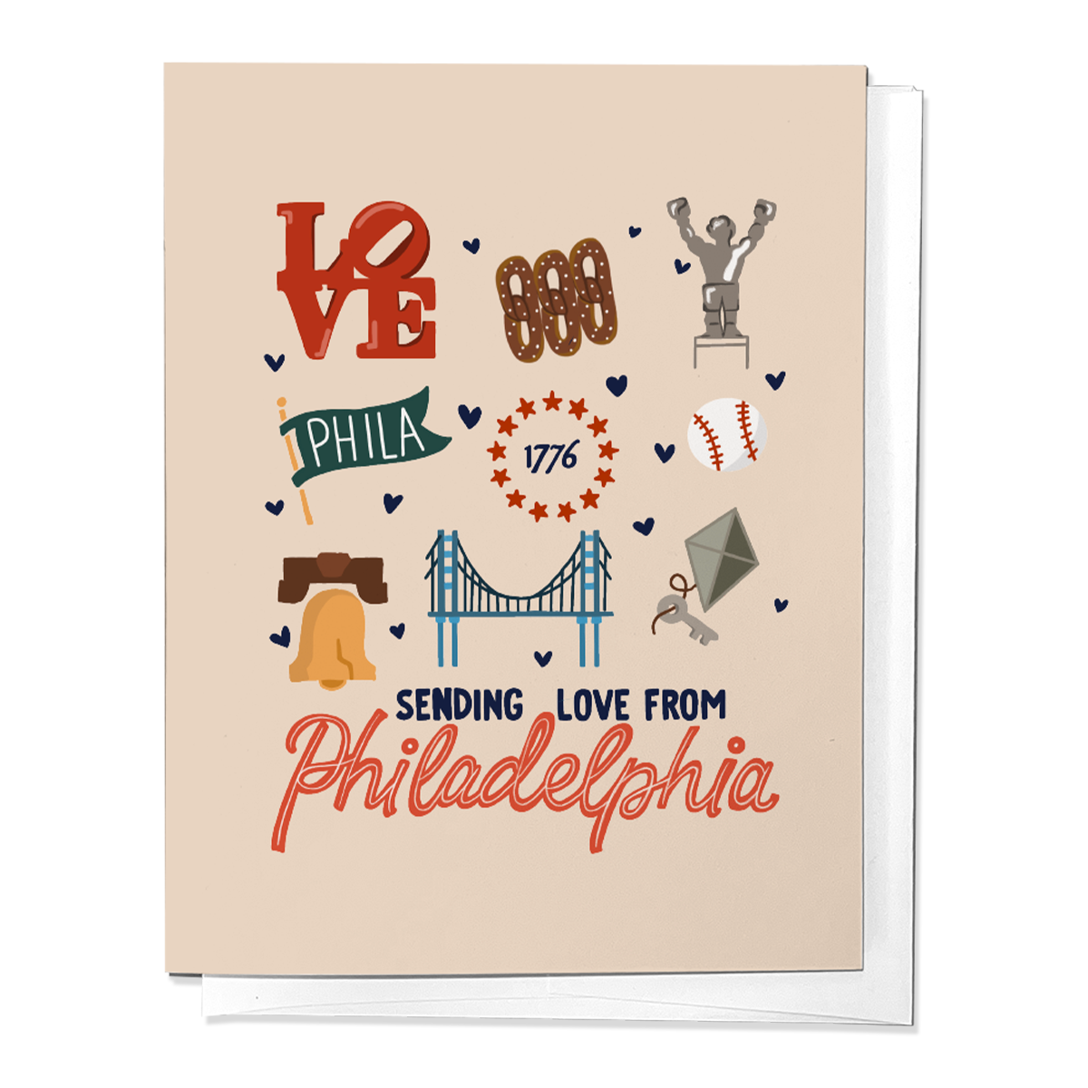 Sending Love from Philadelphia Pennsylvania, Greeting Card