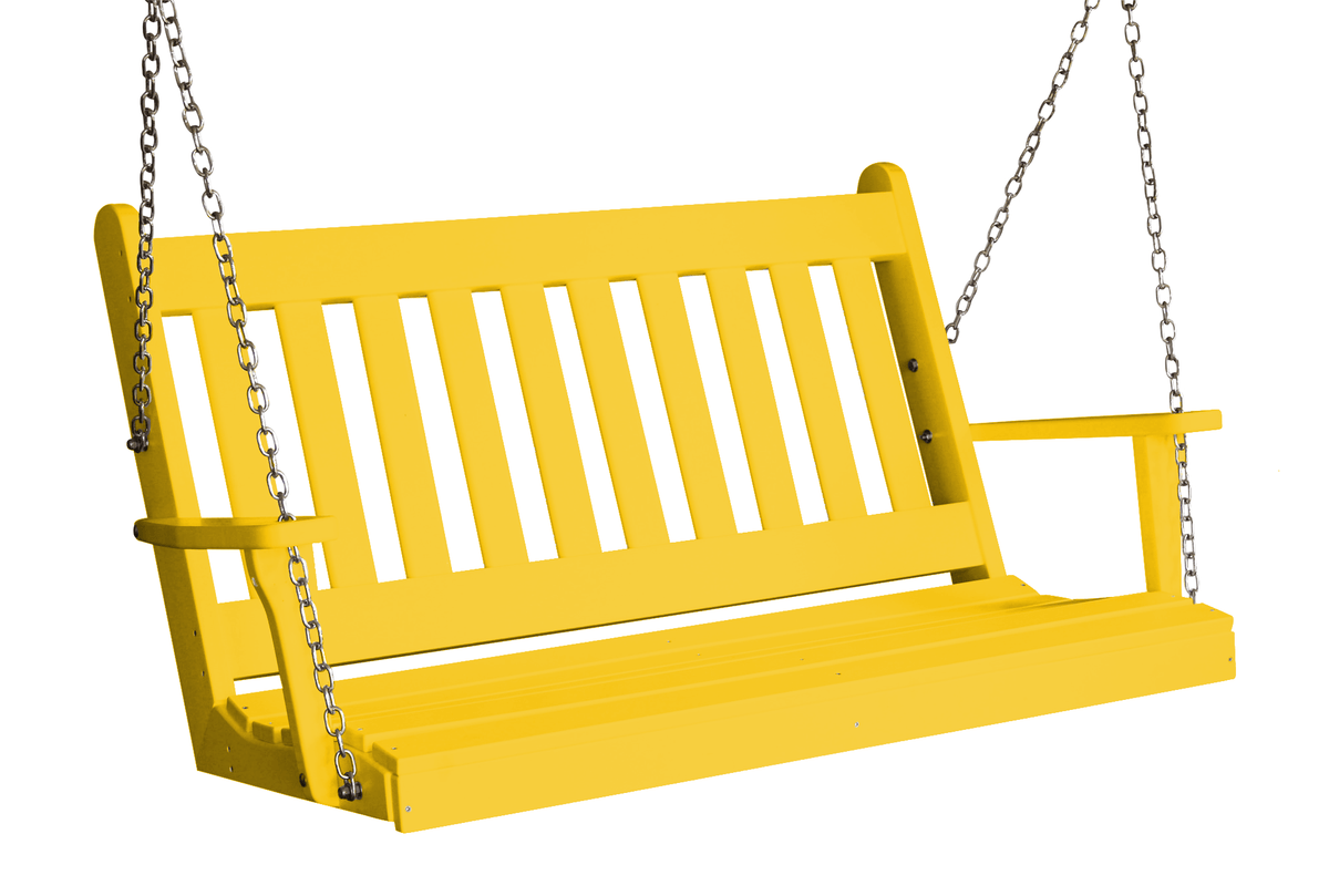 Keystone Amish Co. 4 Foot Franklin Poly Composite Porch Swing, Lemon Yellow