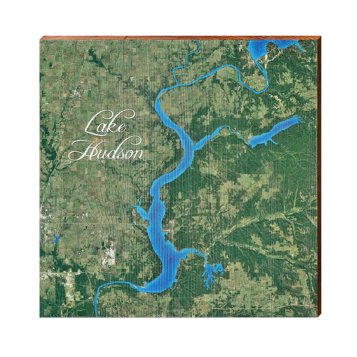 Lake Hudson, Oklahoma Map | Real Wood Art Print